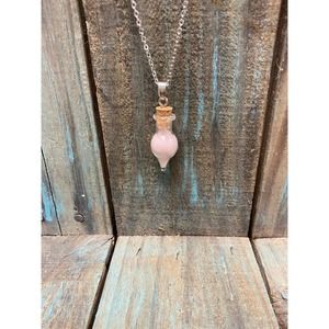 Unconditional Self Love Rose Quartz Crystal Sand spell jar Cork Vial Pendant